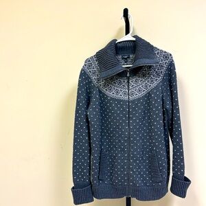 Plus size Talbots zip up, gray sweater